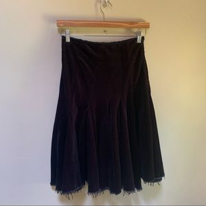 Free People-- Vintage Black Corduroy Midi Skirt